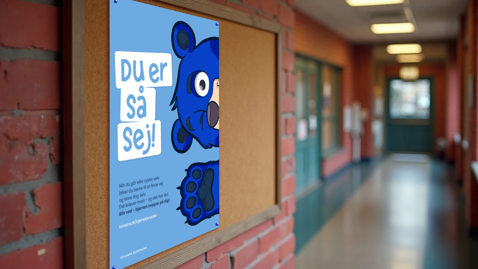 Plakat fra kampagne for Horsens Kommune udviklet med samlet visuel identitet
